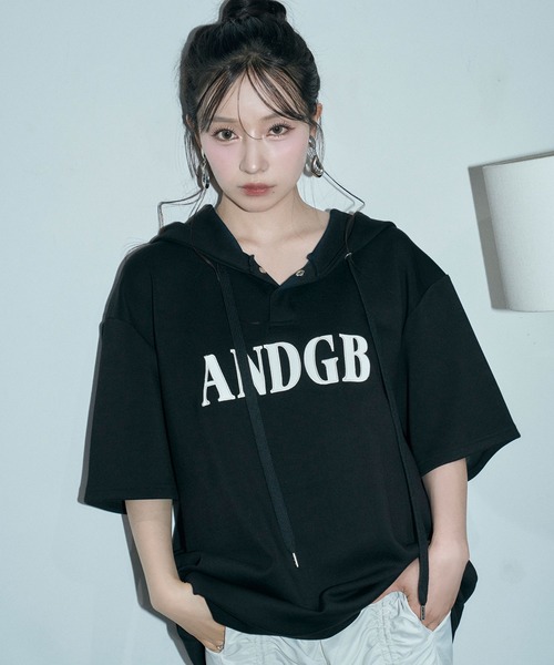ANDGEEBEE（アンジービー）の「UNISEX ポンチプルパーカー（パーカー・レディース・グレー/ブラック・FREE）」の15枚目の写真