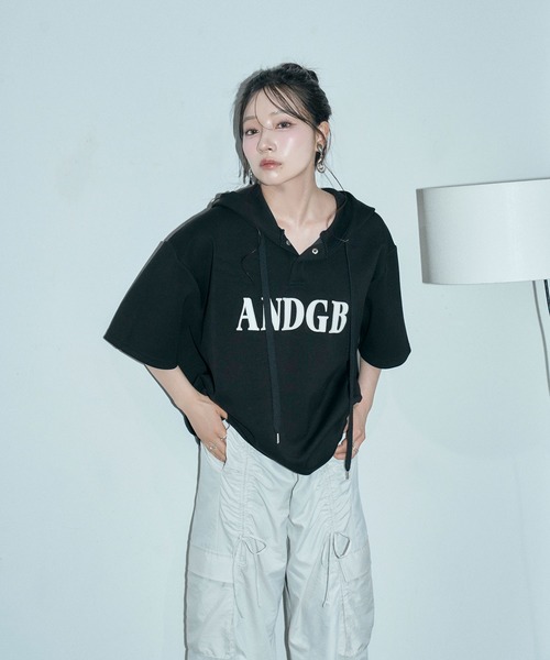 ANDGEEBEE（アンジービー）の「UNISEX ポンチプルパーカー（パーカー・レディース・グレー/ブラック・FREE）」の17枚目の写真