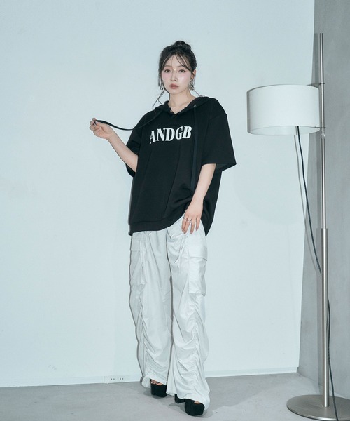 ANDGEEBEE（アンジービー）の「UNISEX ポンチプルパーカー（パーカー・レディース・グレー/ブラック・FREE）」の20枚目の写真