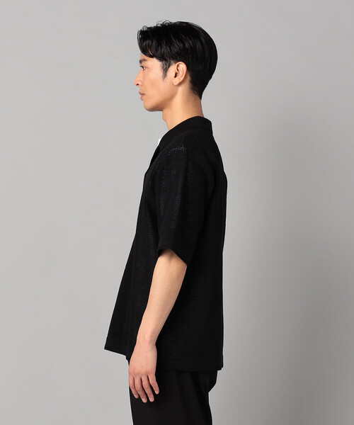 COMME CA MEN（コムサメン）の「鹿の子透かし編みオープンカラー ニットシャツ（ニット/セーター・メンズ・ネイビー/ブラック/ベージュ・M/L）」の19枚目の写真