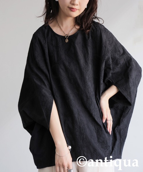 antiqua(アンティカ)の「変形ドルマントップス(Tシャツ/カットソー・レディース・ホワイト/ブラック・ONESIZE)」の7枚目の写真