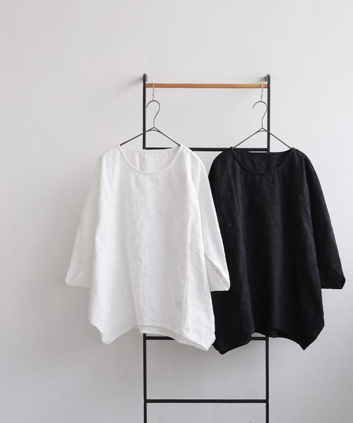 antiqua(アンティカ)の「変形ドルマントップス(Tシャツ/カットソー・レディース・ホワイト/ブラック・ONESIZE)」の12枚目の写真