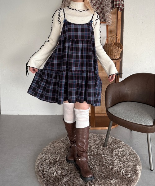 kutir(クティール)の「アソートリボンティアードミニキャミワンピース/チュニック(ワンピース・レディース・イエロー/ブラック系/レッド/グリーン/ホワイト系その他/ブルー/ブラック系その他/ブラック・FREE)」の5枚目の写真