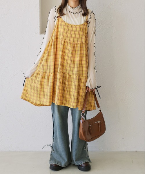 kutir(クティール)の「アソートリボンティアードミニキャミワンピース/チュニック(ワンピース・レディース・イエロー/ブラック系/レッド/グリーン/ホワイト系その他/ブルー/ブラック系その他/ブラック・FREE)」の7枚目の写真