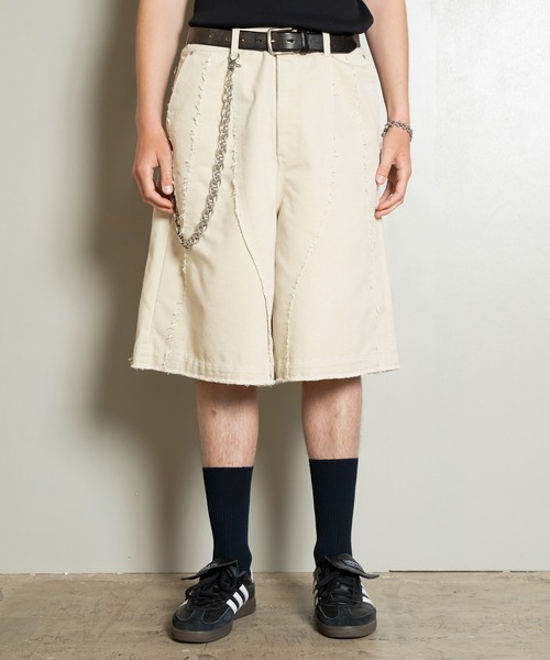 Forte（フォルテ）（フォルテ）の「Cut-off Wide Shorts/カットオフワイドショーツ/洗える（その他パンツ・メンズ・ブラック/オフホワイト・MEDIUM/LARGE）」の19枚目の写真