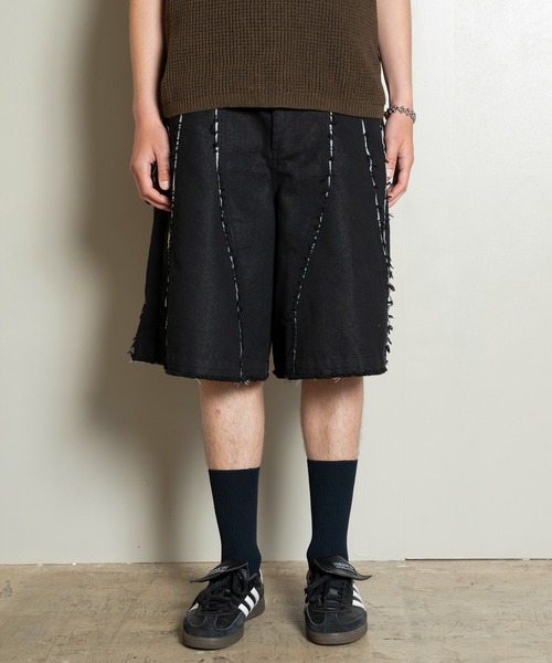 Forte（フォルテ）（フォルテ）の「Cut-off Wide Shorts/カットオフワイドショーツ/洗える（その他パンツ・メンズ・ブラック/オフホワイト・MEDIUM/LARGE）」の9枚目の写真