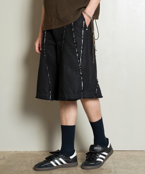 Forte（フォルテ）（フォルテ）の「Cut-off Wide Shorts/カットオフワイドショーツ/洗える（その他パンツ・メンズ・ブラック/オフホワイト・MEDIUM/LARGE）」の8枚目の写真