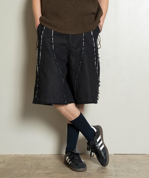 Forte（フォルテ）（フォルテ）の「Cut-off Wide Shorts/カットオフワイドショーツ/洗える（その他パンツ・メンズ・ブラック/オフホワイト・MEDIUM/LARGE）」の7枚目の写真