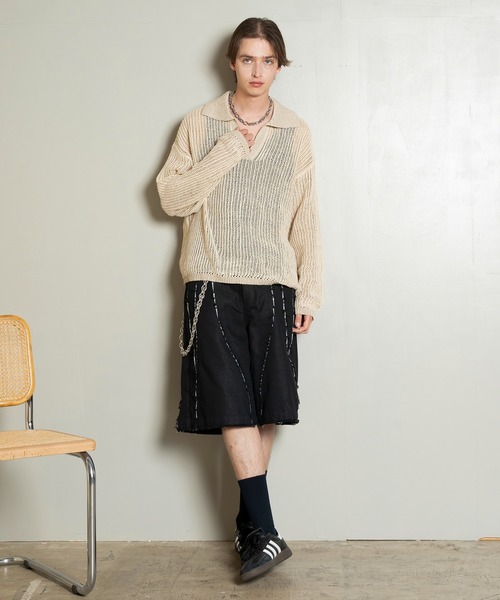 Forte（フォルテ）（フォルテ）の「Cut-off Wide Shorts/カットオフワイドショーツ/洗える（その他パンツ・メンズ・ブラック/オフホワイト・MEDIUM/LARGE）」の18枚目の写真