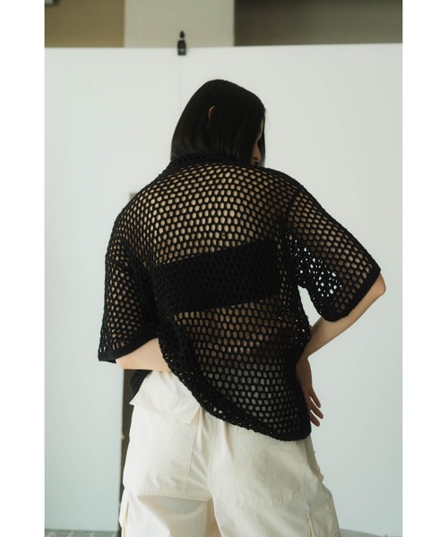 Knuth Marf（クヌースマーフ）の「crochet knit shirt（シャツ/ブラウス・レディース・ブルー/ブラック・FREE）」の13枚目の写真