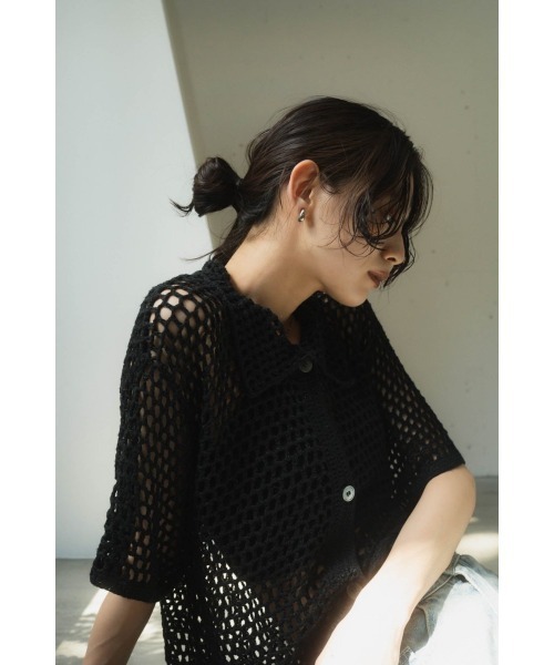 Knuth Marf（クヌースマーフ）の「crochet knit shirt（シャツ/ブラウス・レディース・ブルー/ブラック・FREE）」の16枚目の写真