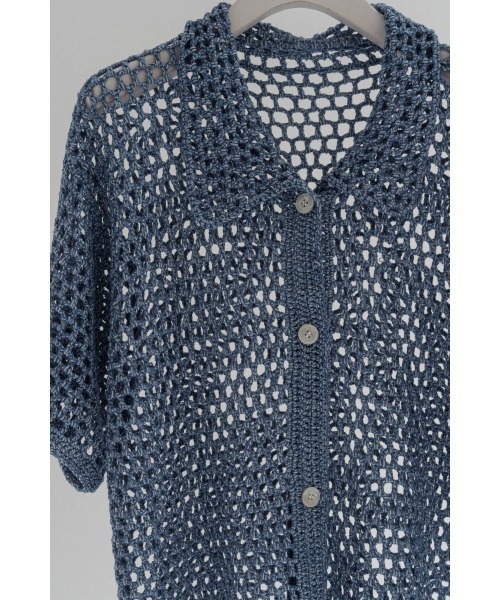 【Knuth Marf】crochet knit shirt/クロシェットニット Knuth Marf - crochet knit shirt / クロシェ ニットシャツ