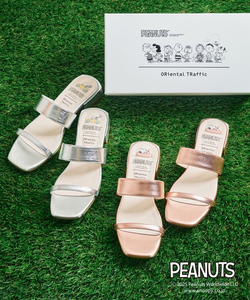 ORiental TRaffic(オリエンタルトラフィック)の「PEANUTS デザイン ミュール サンダル /51235(サンダル・レディース・シルバー/ピンク・S/M/L/LL)」の2枚目の写真