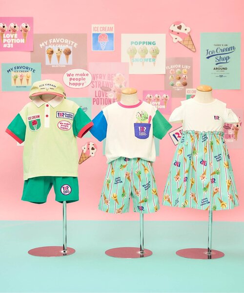 apres les cours(アプレレクール)の「サーティワン デニム・ストライプハーフパンツ(その他パンツ・キッズ・インディゴブルー/ミント/ピンク・80/90/100/110/120/130/140)」の16枚目の写真