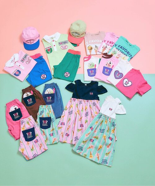 apres les cours(アプレレクール)の「サーティワン デニム・ストライプハーフパンツ(その他パンツ・キッズ・インディゴブルー/ミント/ピンク・80/90/100/110/120/130/140)」の19枚目の写真