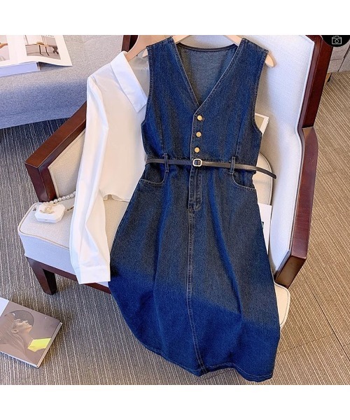 shoppinggo(ショッピングゴー)の「デニムワンピース セット(セットアップ・レディース・ブルー・L/M)」の10枚目の写真