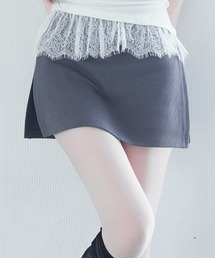 安全パンツ付きショート丈スリットスカート