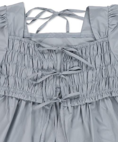 SPINNS（スピンズ）の「【2WAY】半袖ブラウス/パフスリーブ/シャーリングリボン（シャツ/ブラウス・レディース・オフホワイト・ONESIZE）」の9枚目の写真