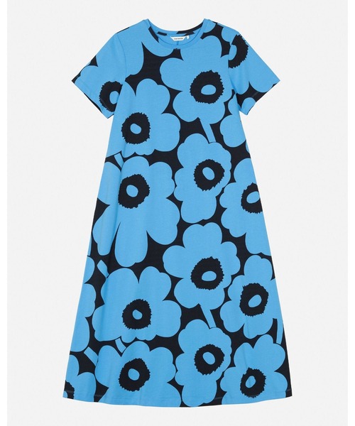 新品タグ付き！marimekko フラワープリント ミニワンピース M セール】Pisteinen Unikko / dress（ワンピース）｜marimekko