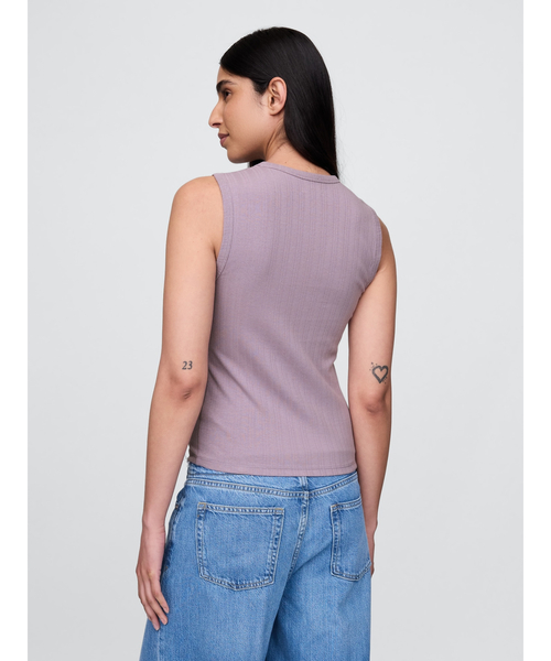 GAP（ギャップ）の「シアー モダン リブタンクトップ（タンクトップ・レディース・ブラウン/カーキ/オフホワイト/ブラック/パープル・XS/S/M/L/XL/XXS）」の8枚目の写真