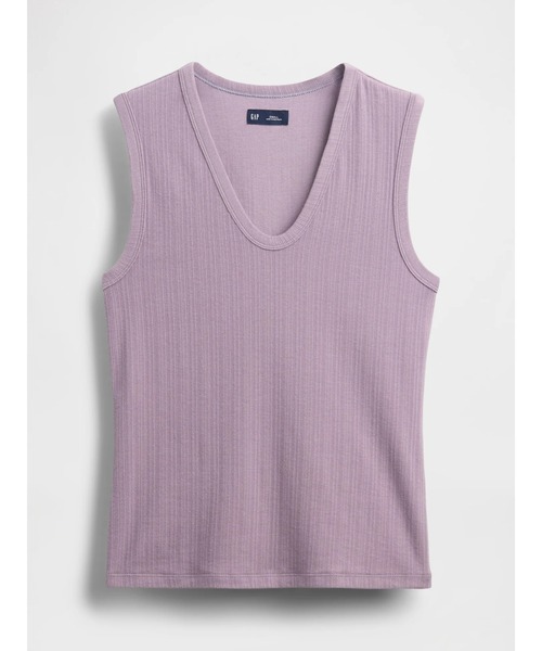 GAP（ギャップ）の「シアー モダン リブタンクトップ（タンクトップ・レディース・ブラウン/カーキ/オフホワイト/ブラック/パープル・XS/S/M/L/XL/XXS）」の9枚目の写真