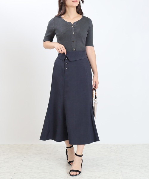 TRUDEA（トルディア）の「スリットネックフェイクリブニット（ニット/セーター・レディース・ホワイト×ブラック/ホワイト×ネイビー/ネイビー/ホワイト/ブラウン/ワイン/チャコールグレー/ブラック・MEDIUM/LARGE）」の20枚目の写真