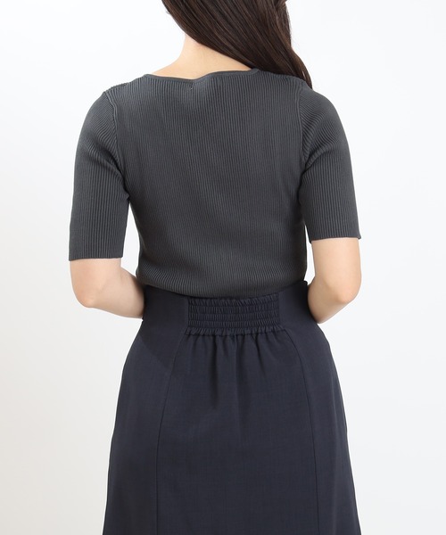 TRUDEA（トルディア）の「スリットネックフェイクリブニット（ニット/セーター・レディース・ホワイト×ブラック/ホワイト×ネイビー/ネイビー/ホワイト/ブラウン/ワイン/チャコールグレー/ブラック・MEDIUM/LARGE）」の19枚目の写真