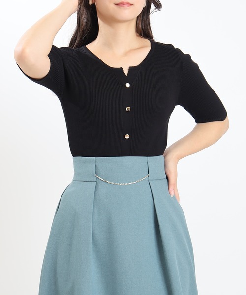 TRUDEA（トルディア）の「スリットネックフェイクリブニット（ニット/セーター・レディース・ホワイト×ブラック/ホワイト×ネイビー/ネイビー/ホワイト/ブラウン/ワイン/チャコールグレー/ブラック・MEDIUM/LARGE）」の21枚目の写真