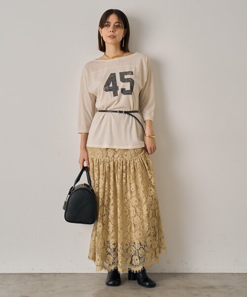 LOUNGEDRESS（ラウンジドレス）の「フットボールTシャツ（Tシャツ/カットソー・レディース・アイボリー・FREE）」の18枚目の写真