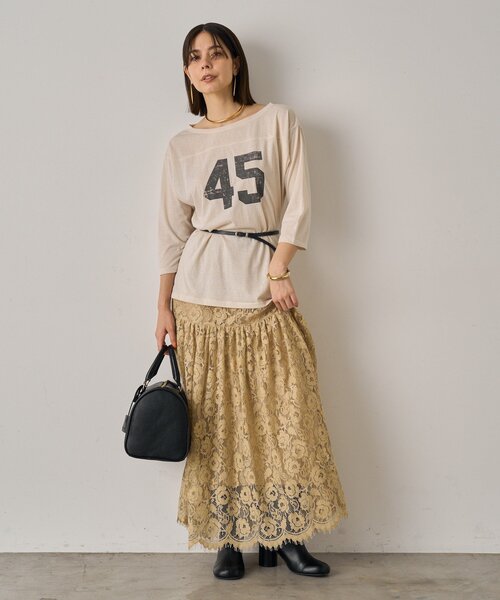 LOUNGEDRESS（ラウンジドレス）の「フットボールTシャツ（Tシャツ/カットソー・レディース・アイボリー・FREE）」の16枚目の写真