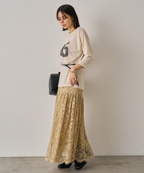 LOUNGEDRESS（ラウンジドレス）の「フットボールTシャツ（Tシャツ/カットソー・レディース・アイボリー・FREE）」の15枚目の写真