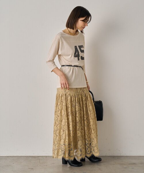 LOUNGEDRESS（ラウンジドレス）の「フットボールTシャツ（Tシャツ/カットソー・レディース・アイボリー・FREE）」の13枚目の写真