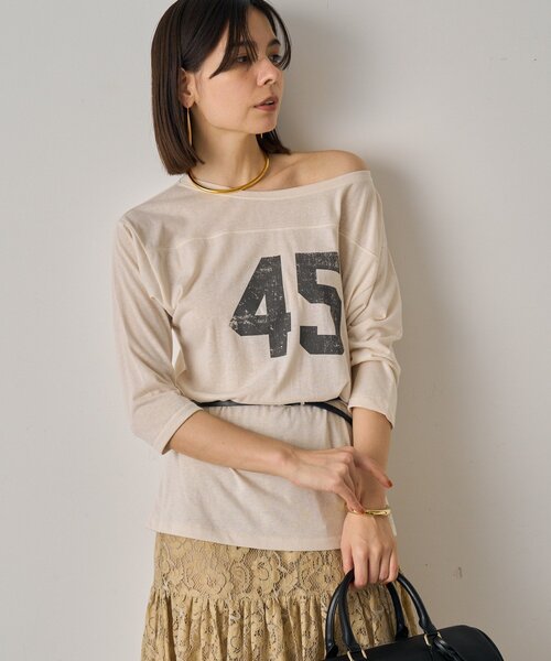 LOUNGEDRESS（ラウンジドレス）の「フットボールTシャツ（Tシャツ/カットソー・レディース・アイボリー・FREE）」の10枚目の写真
