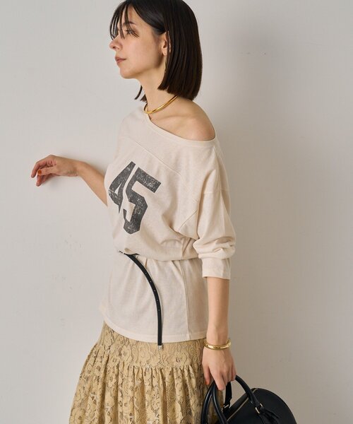 LOUNGEDRESS（ラウンジドレス）の「フットボールTシャツ（Tシャツ/カットソー・レディース・アイボリー・FREE）」の9枚目の写真