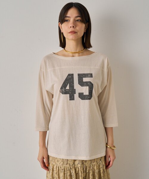LOUNGEDRESS（ラウンジドレス）の「フットボールTシャツ（Tシャツ/カットソー・レディース・アイボリー・FREE）」の6枚目の写真