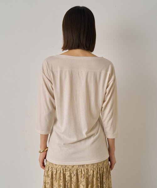 LOUNGEDRESS（ラウンジドレス）の「フットボールTシャツ（Tシャツ/カットソー・レディース・アイボリー・FREE）」の4枚目の写真