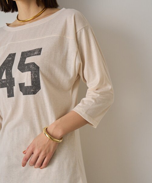 LOUNGEDRESS（ラウンジドレス）の「フットボールTシャツ（Tシャツ/カットソー・レディース・アイボリー・FREE）」の2枚目の写真