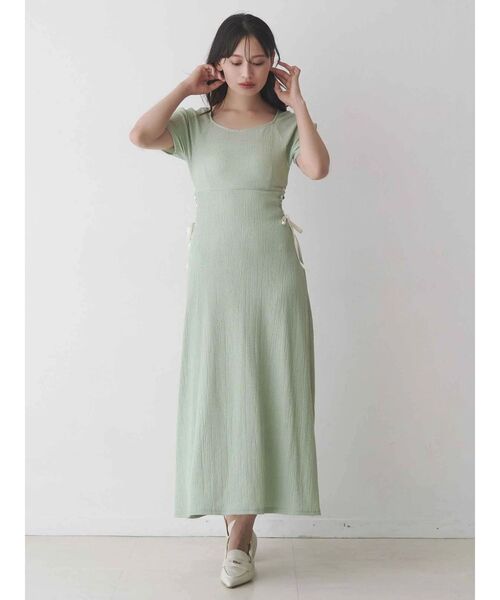 MERCURYDUO(マーキュリーデュオ)の「サイドレースアップカットワンピース(ワンピース・レディース・ミント/ネイビー/ブラック・SMALL/MEDIUM)」の5枚目の写真