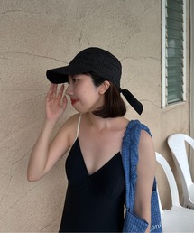 lawgy（ラウジー）の「back ribbon straw like cap / バックリボンストローライクキャップ（キャップ）」