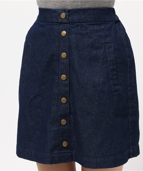 one after another NICE CLAUP（ワンアフターアナザーナイスクラップ）の「【ナイスクラップ】スエード&デニム台形スカート（スカート・レディース・ベージュ/インディゴブルー/キャメル・FREE）」の7枚目の写真