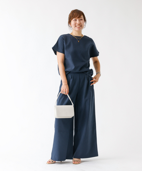 DESIGNWORKS（デザインワークス）の「【セットアップ対応】リネン調バックタックブラウス（シャツ/ブラウス・レディース・グレー/ネイビー/ライトグレー・フリー）」の20枚目の写真