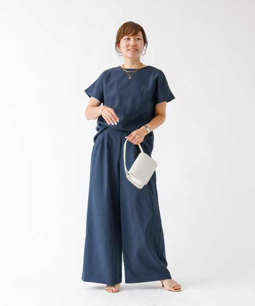 DESIGNWORKS（デザインワークス）の「【セットアップ対応】リネン調バックタックブラウス（シャツ/ブラウス・レディース・グレー/ネイビー/ライトグレー・フリー）」の21枚目の写真