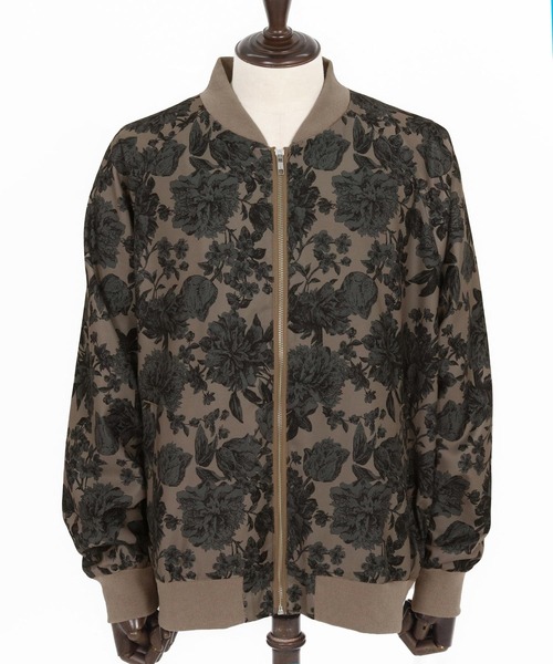 Jih Nunc（ジーヌンク）の「mj10895-フラワー総柄ラグランスリーブブルゾン（ブルゾン・メンズ・ベージュ/ブラック・L/M/S）」の21枚目の写真