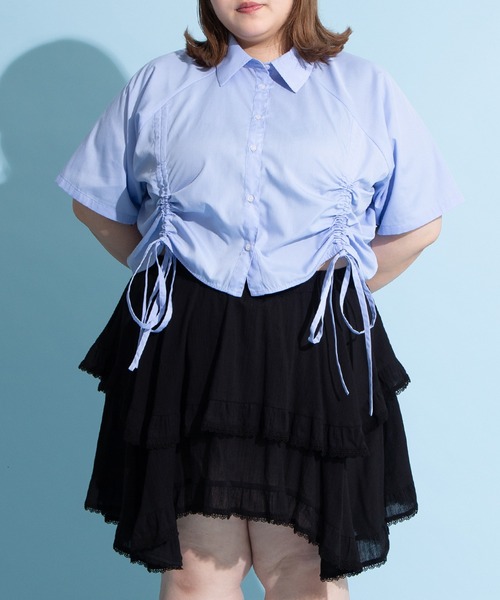 PUNYUS(プニュズ)の「アシンメトリーミニスカート(スカート・レディース・ブラック/ホワイト・1/2/3/4)」の2枚目の写真