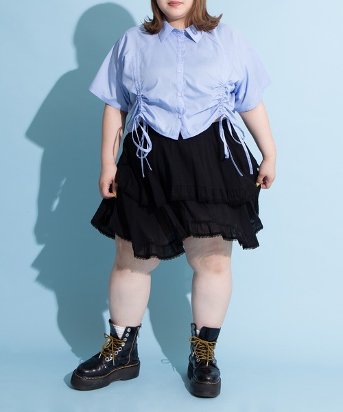 PUNYUS(プニュズ)の「アシンメトリーミニスカート(スカート・レディース・ブラック/ホワイト・1/2/3/4)」の5枚目の写真