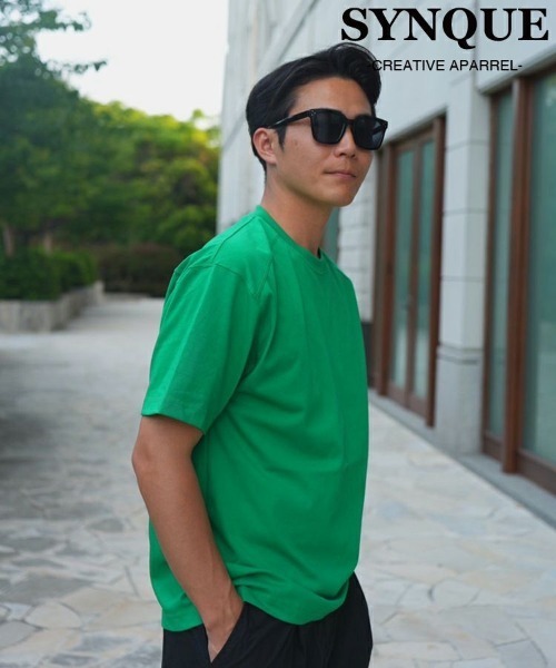 STYLISE（スタイライズ）の「【SYNQUE】THE T 01 ボックスシルエットTシャツ（Tシャツ/カットソー・メンズ・ホワイト/グリーン/ブラック/チャコール/ブルー/グレー/オレンジ・S/M）」の5枚目の写真