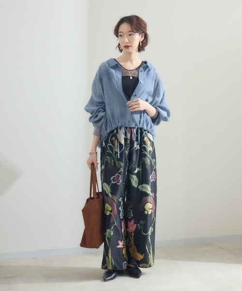 Paradise Picnic（パラダイスピクニック）の「Dignite Collier シアーデニムドロストシャツ（シャツ/ブラウス・レディース・ブルー/ネイビー・FREE）」の5枚目の写真