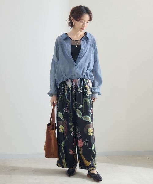 Paradise Picnic（パラダイスピクニック）の「Dignite Collier シアーデニムドロストシャツ（シャツ/ブラウス・レディース・ブルー/ネイビー・FREE）」の6枚目の写真