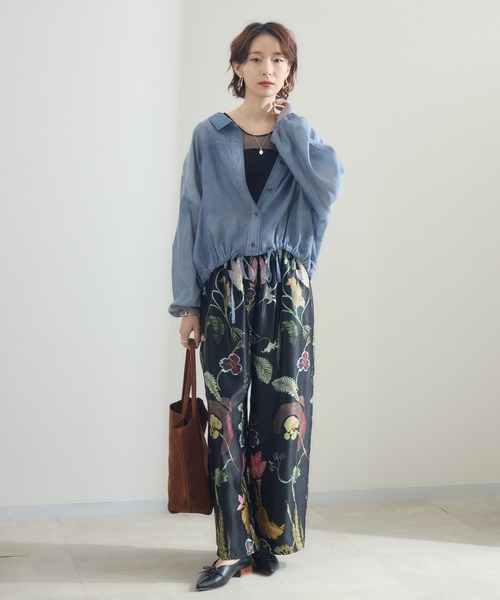 Paradise Picnic（パラダイスピクニック）の「Dignite Collier シアーデニムドロストシャツ（シャツ/ブラウス・レディース・ブルー/ネイビー・FREE）」の7枚目の写真