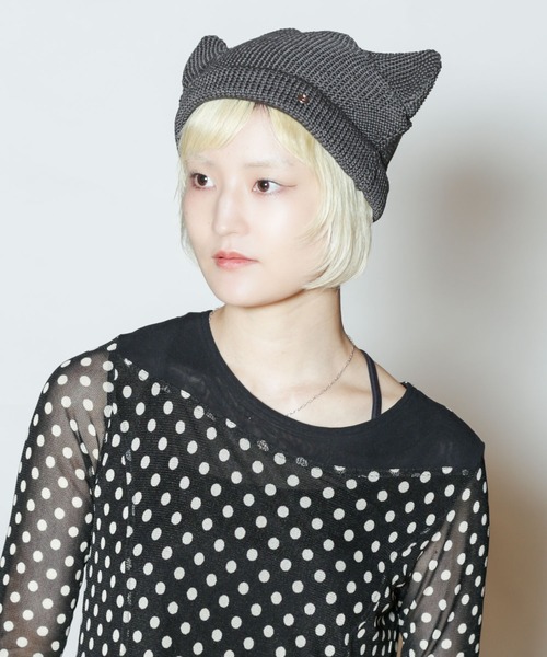 CA4LA (カシラ) フォックスファー ニット帽 モヘア シルク CA4LAカシラ